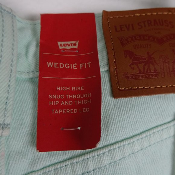 Levi's Wedgie Fit Jeans Women's Size 24 Green Denim Button Fly - Picture 7 of 10